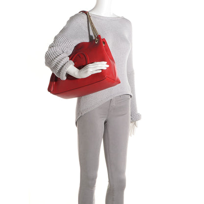 Gucci Pebbled Calfskin Medium Soho Chain Shoulder Bag Red 2 of 9