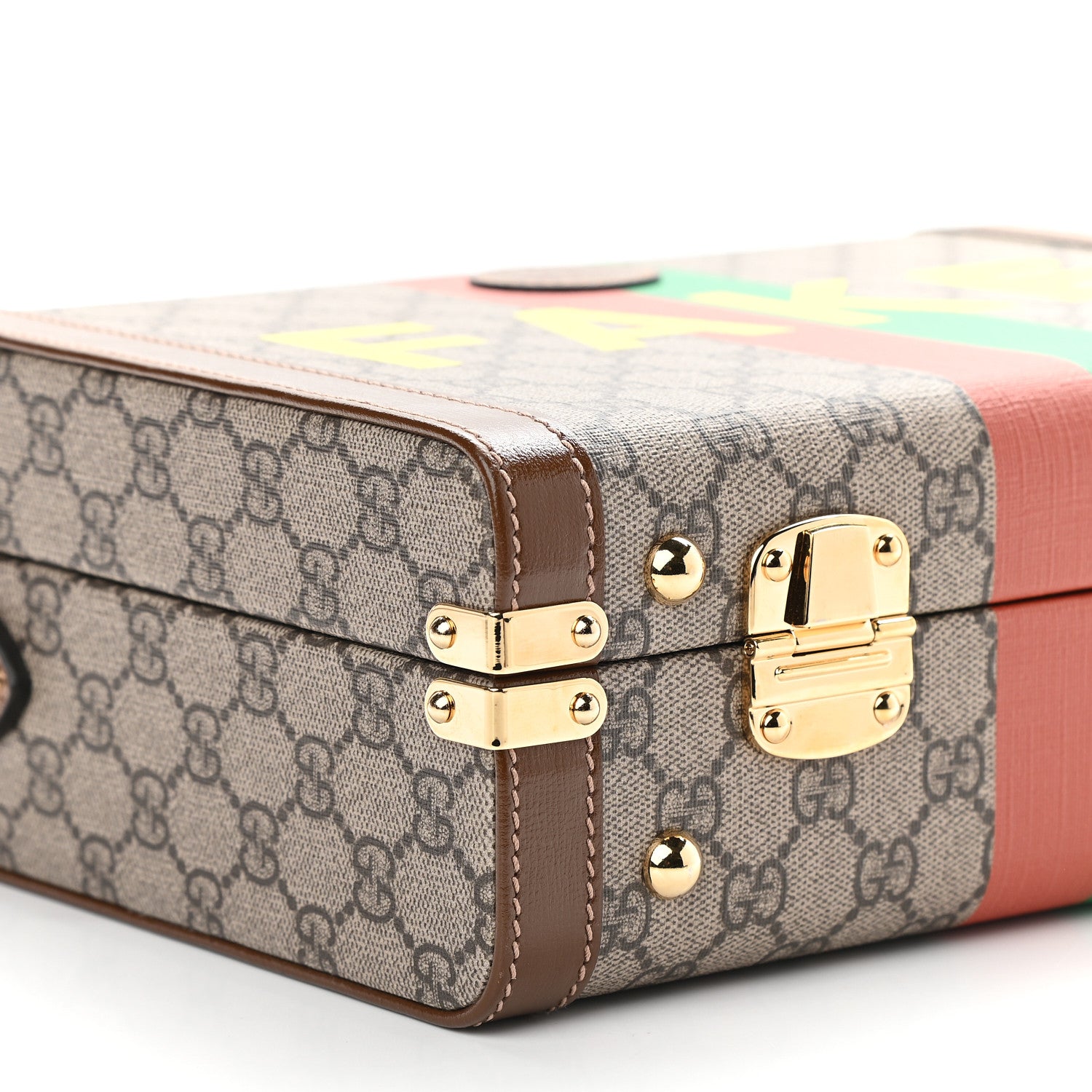 Gucci GG Supreme Monogram Azalea Calfskin Fake/Not Retro Interlocking G Beauty Case Beige Ebony Brown Sugar 7 of 8