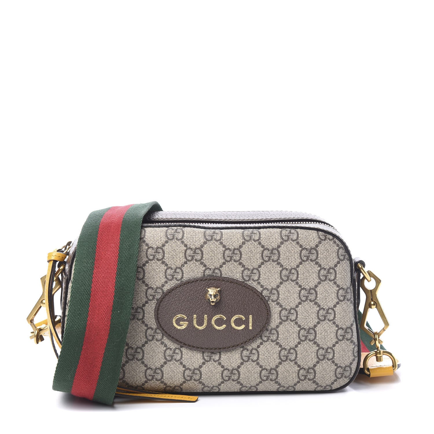 Gucci GG Supreme Monogram Web Neo Vintage Shoulder Bag Beige New Acero Crop 1 of 9