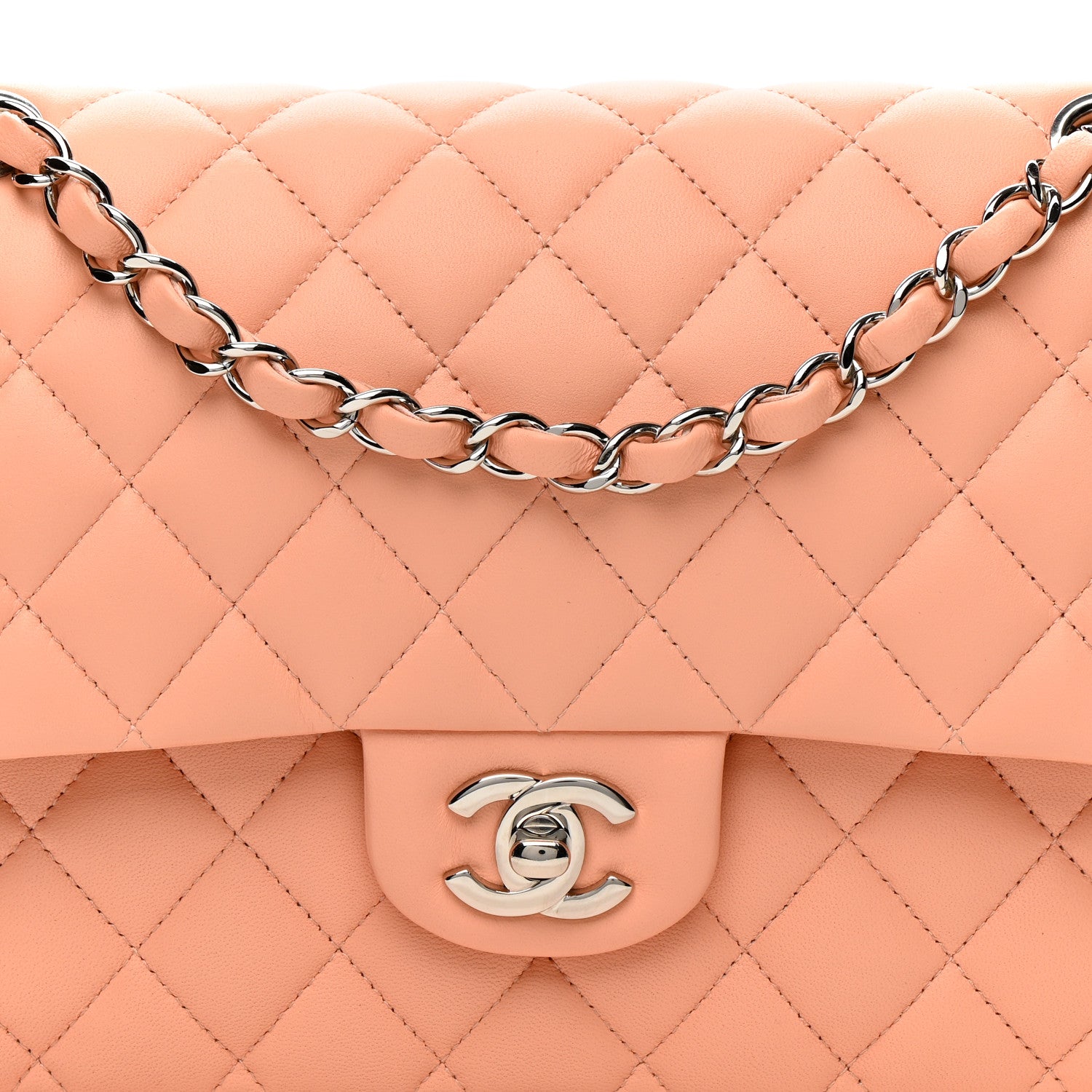 Chanel Lambskin Quilted Medium Double Flap Light Pink 8 of 14