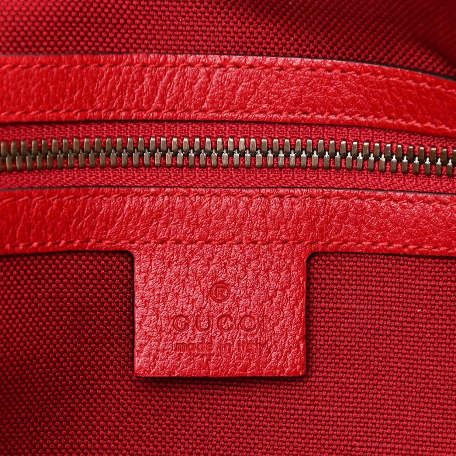 Gucci Canvas Calfskin Sylvie Stripe Logo Mens Tote Red White Blue 6 of 10