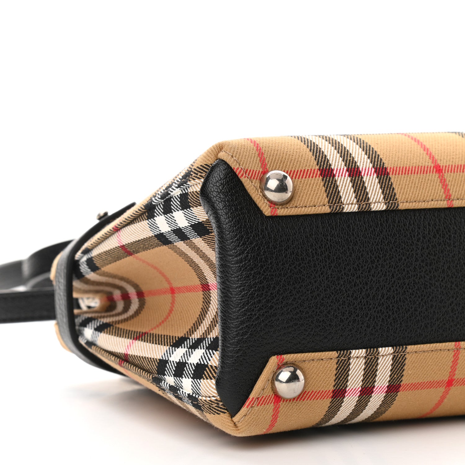 Burberry Goatskin Vintage Check Small Banner Tote Black 10 of 11