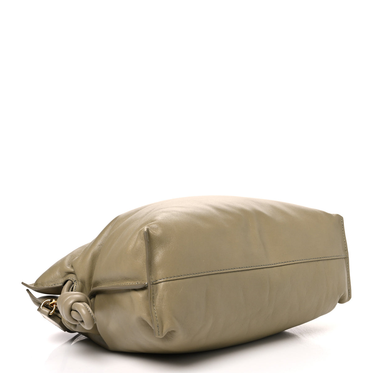 Loewe Shiny Nappa Lambskin Puffer Flamenco Knot Clutch Clay Green 4 of 9