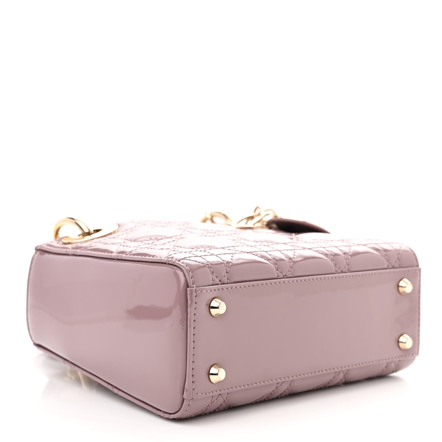 Christian Dior Patent Cannage Mini Lady Dior Peony Pink 5 of 9