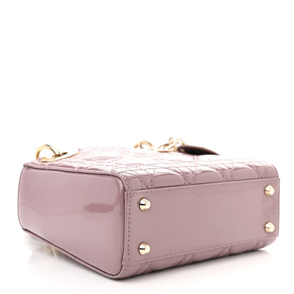 Christian Dior Patent Cannage Mini Lady Dior Peony Pink 5 of 9