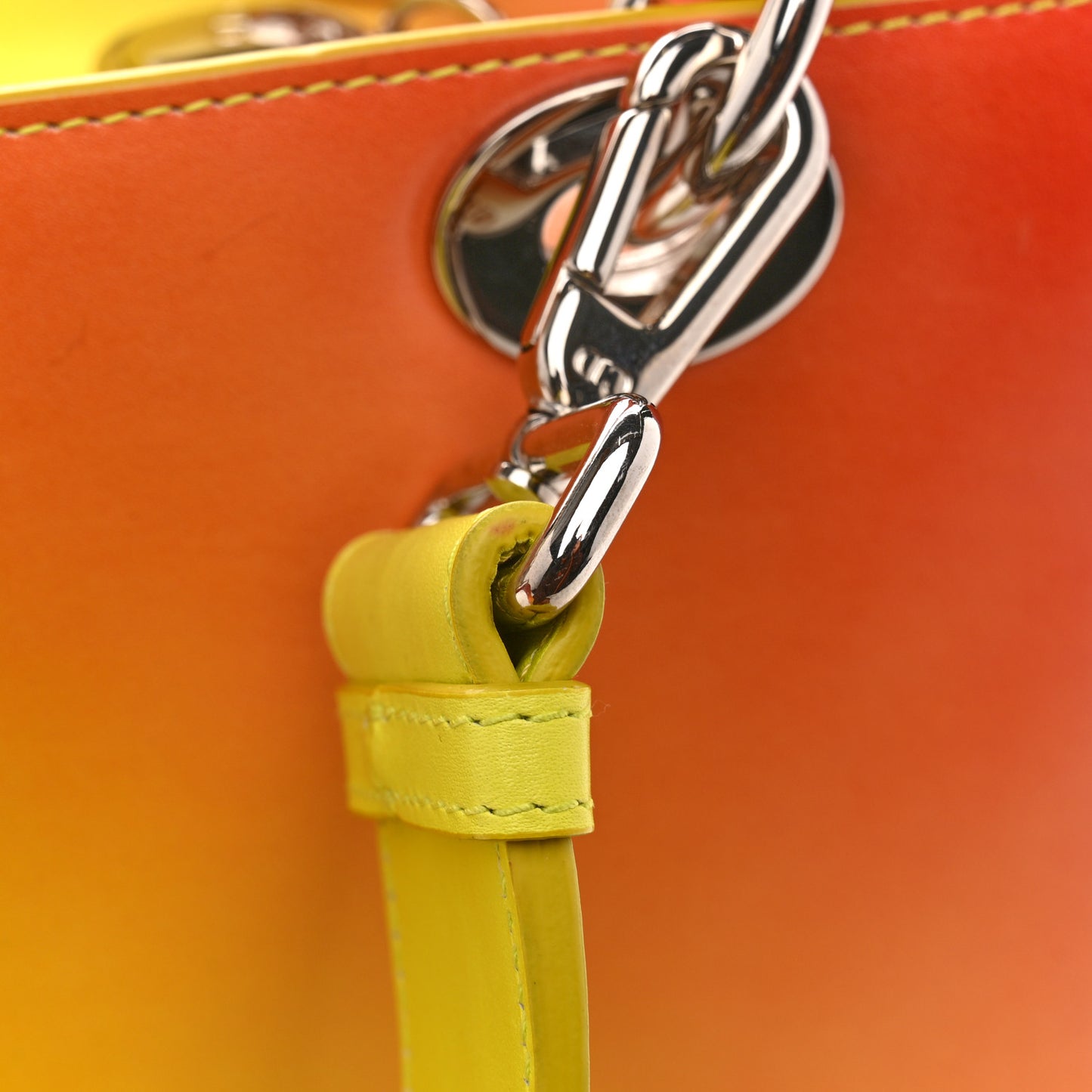 Box Calfskin Gradient Medium Lady Dior Yellow Orange