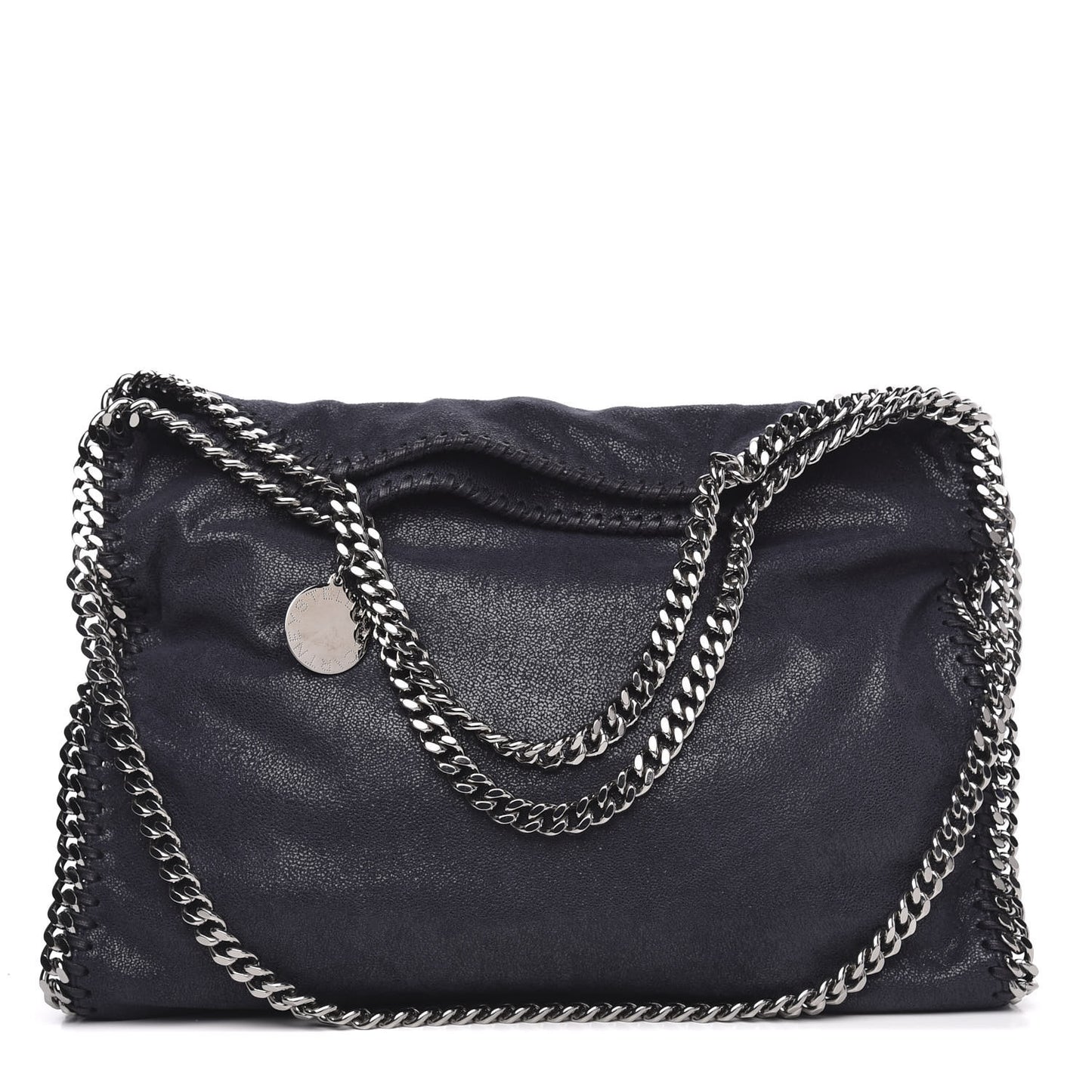 Shaggy Deer Falabella Fold Over Tote Navy