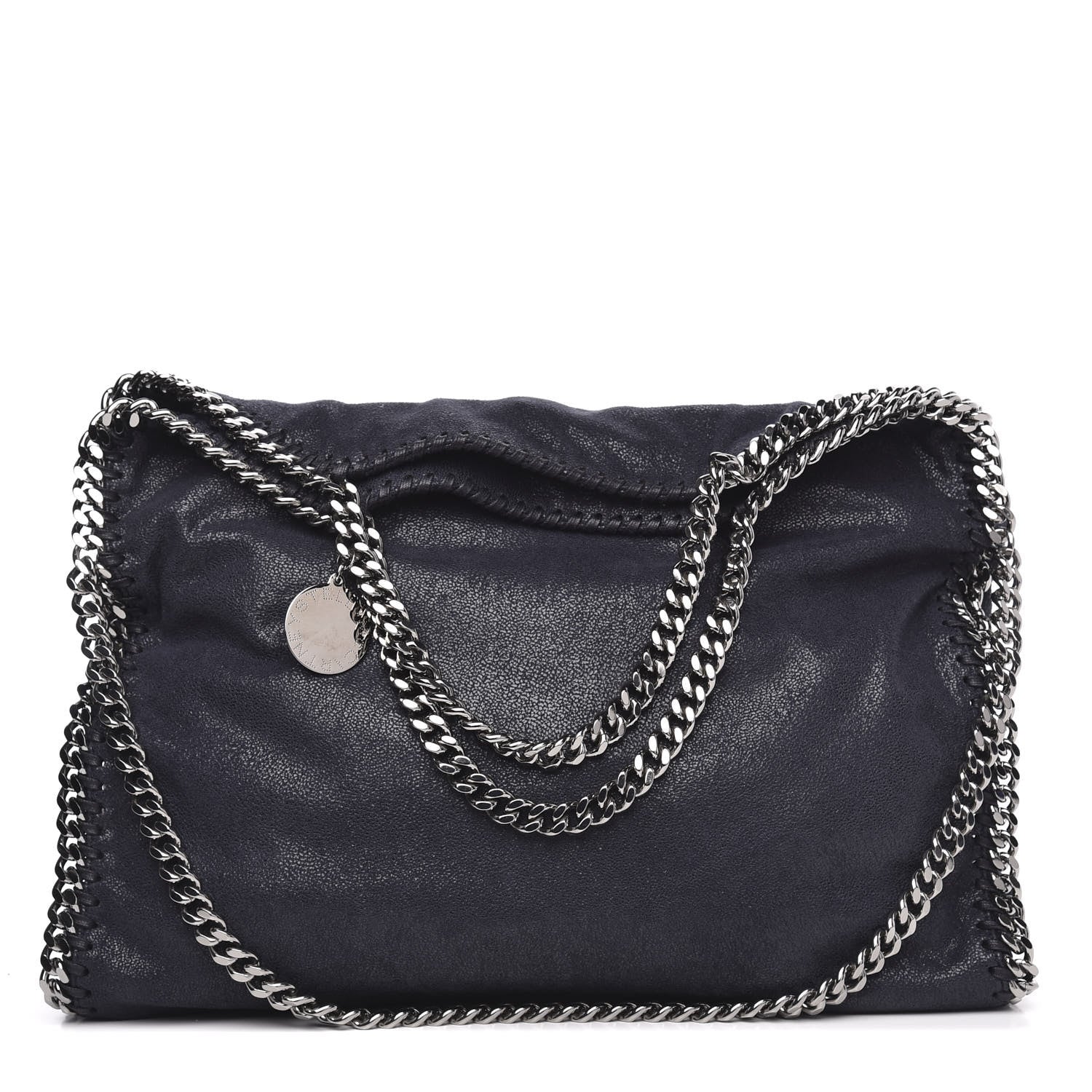 Stella McCartney Shaggy Deer Falabella Fold Over Tote Navy 1 of 9
