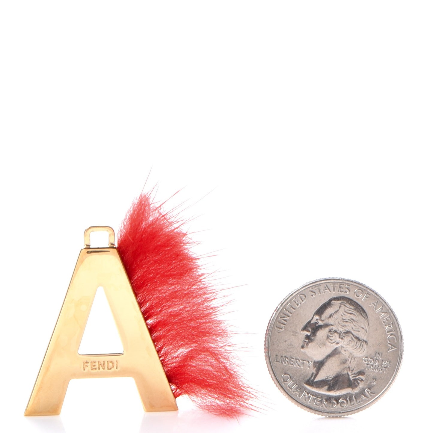 Mink Fur A ABClick Bag Charm Red