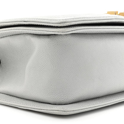 Chanel Caviar Quilted Medium Boy Flap Light Grey 9 of 9