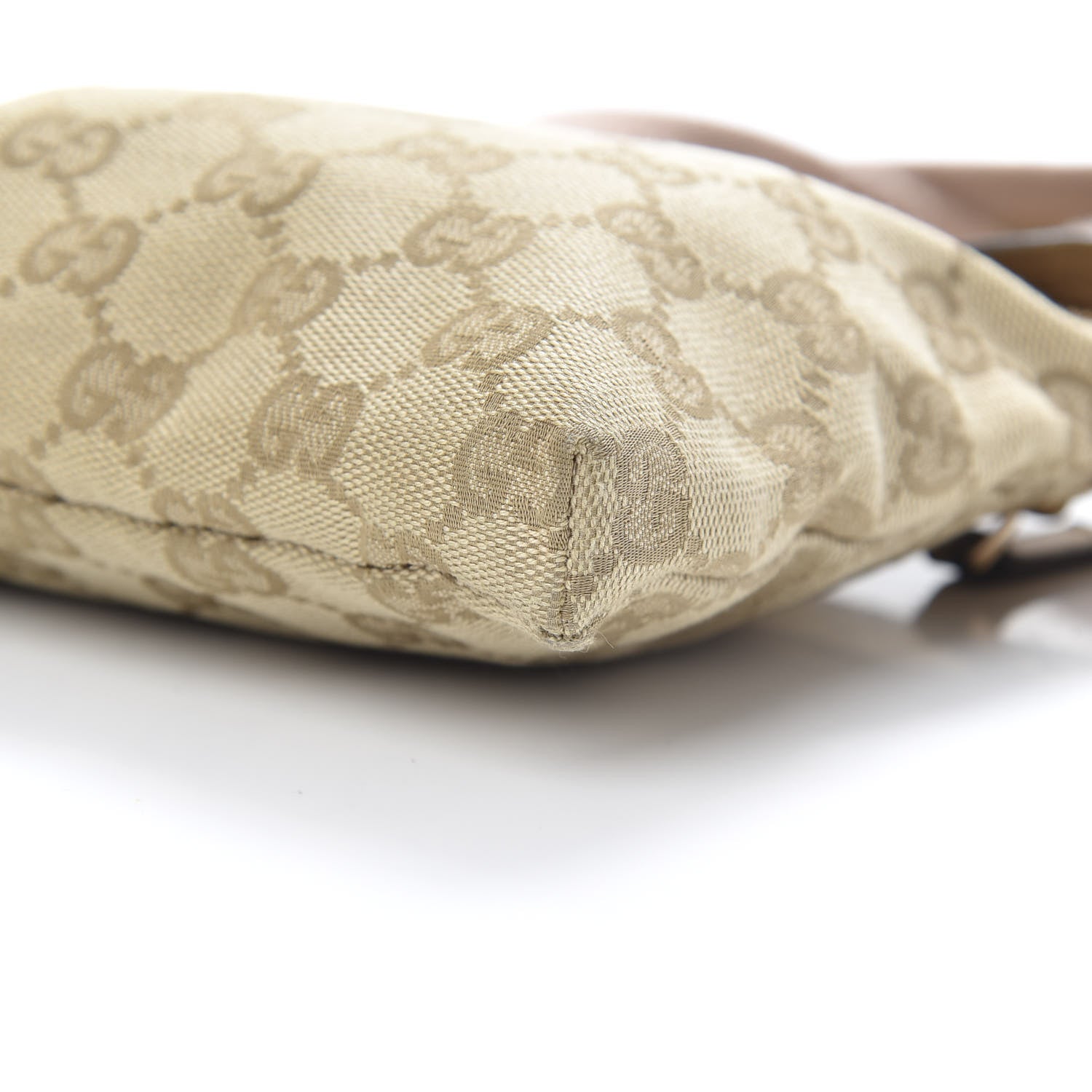 Gucci GG Monogram Web Double Pocket Belt Bag Gold Pink 10 of 10
