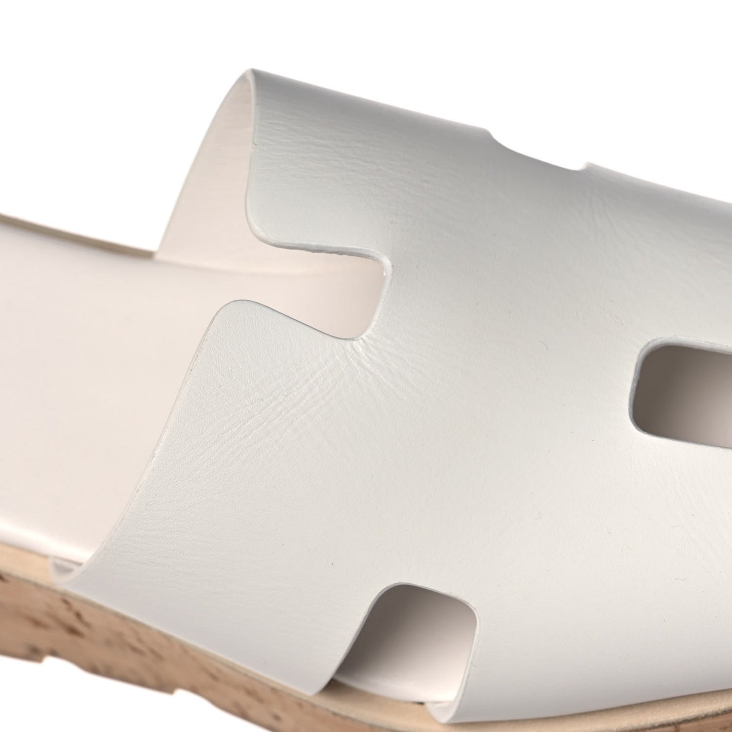 Calfskin Cork Eze 30 Sandals 38 White