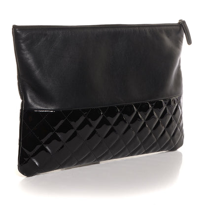Chanel Patent Quilted Lambskin Large Cosmetic Case Black 3 of 7