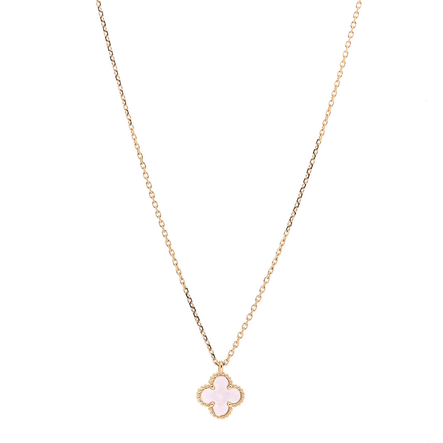 18K Yellow Gold Mother of Pearl Sweet Alhambra Pendant Necklace
