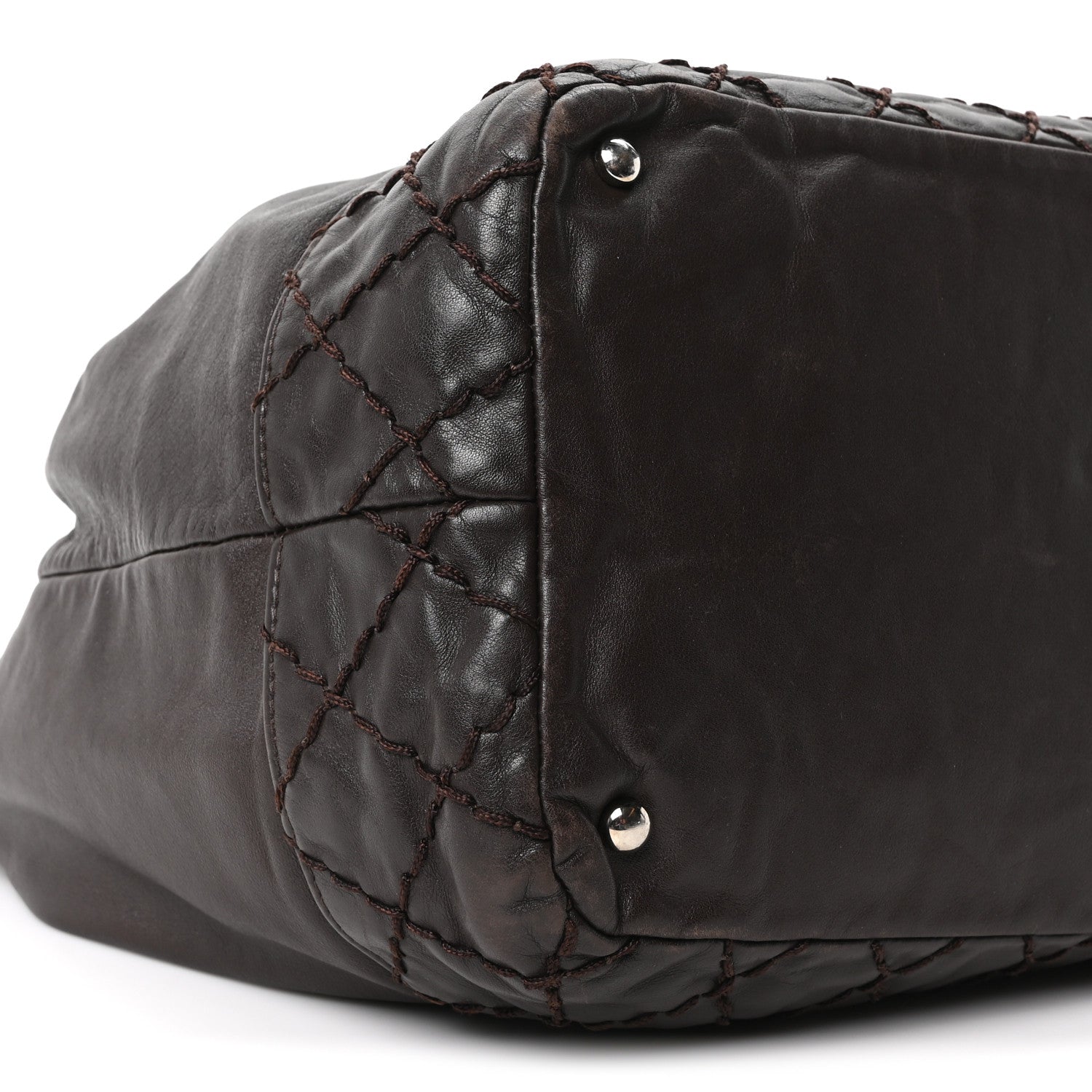 Chanel Calfskin Drawstring CC Bucket Bag Dark Brown 9 of 10