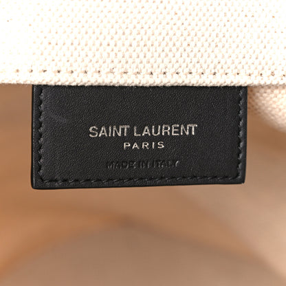 Saint Laurent Linen Calfskin Rive Gauche Bucket Bag Greggio Natural 7 of 15