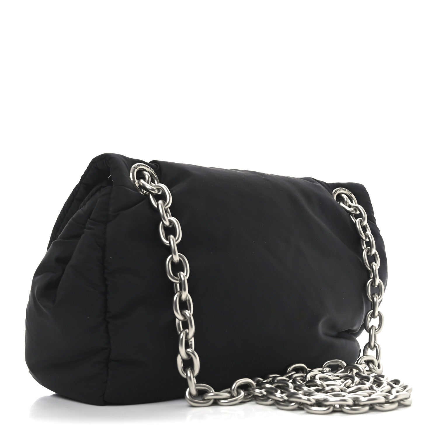 Balenciaga Nylon Mini Monaco Chain Shoulder Bag Black 3 of 10