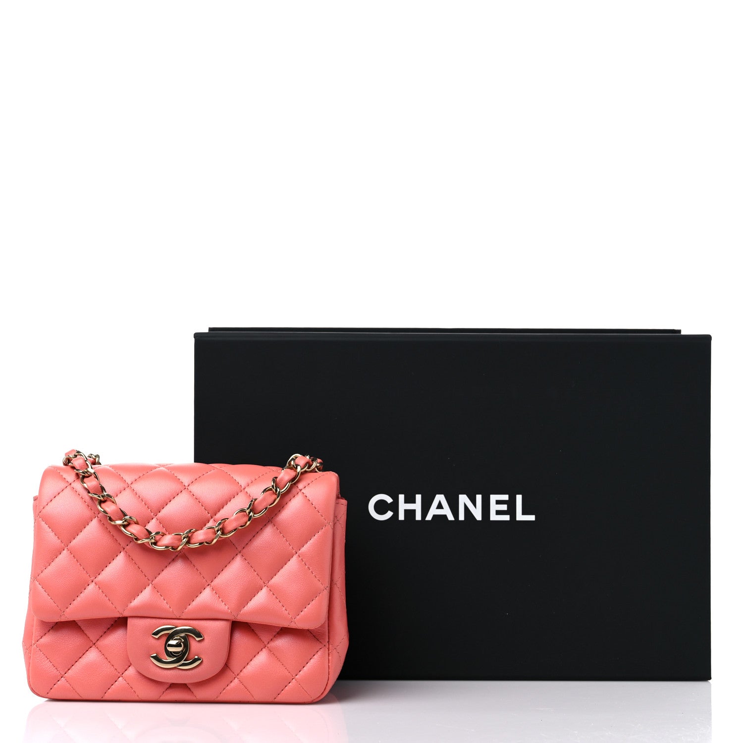 Chanel Lambskin Quilted Mini Square Flap Pink 9 of 9