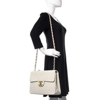 Chanel Lambskin Quilted XL Jumbo Single Flap White 2 of 18