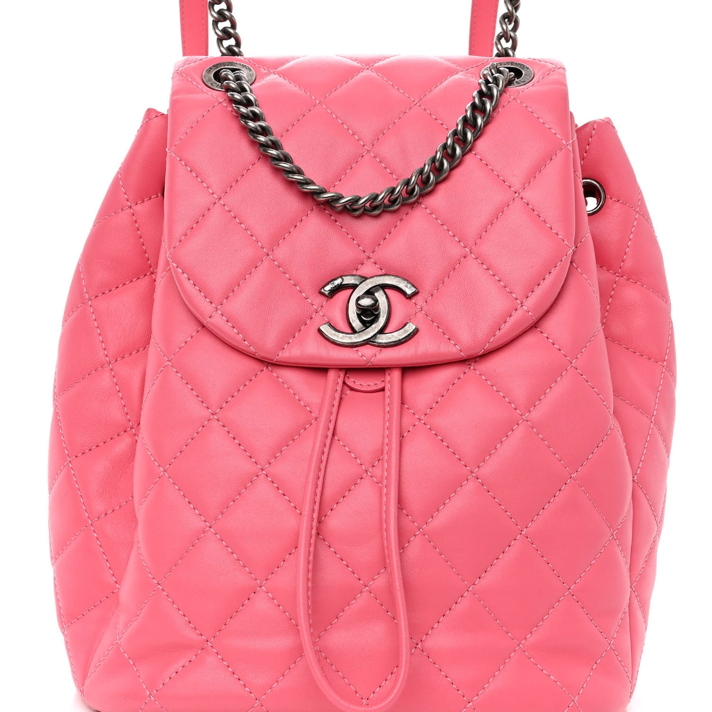 Lambskin Quilted Daily Supple Backpack Pink