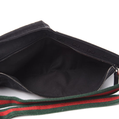 Gucci GG Monogram Web Double Pocket Belt Bag Black 5 of 12