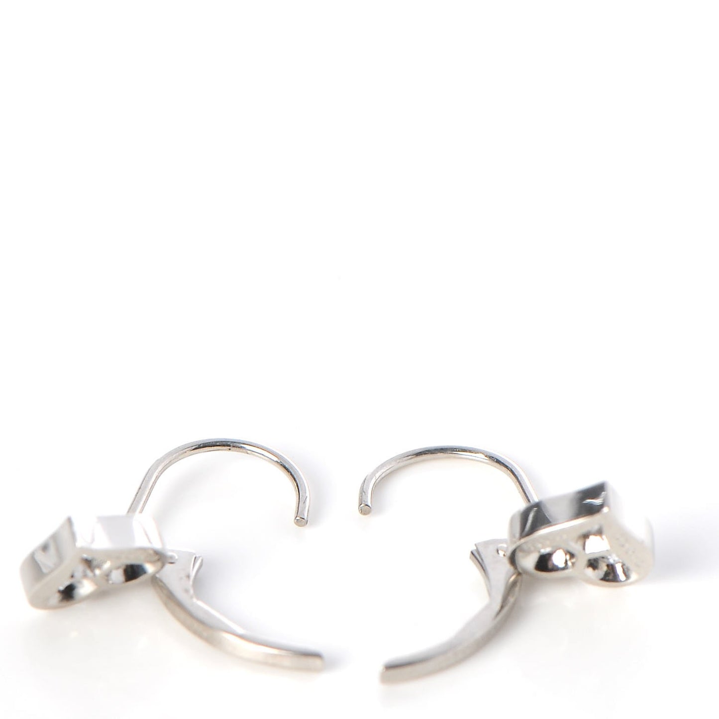 Platinum Diamond Heart Drop Earrings