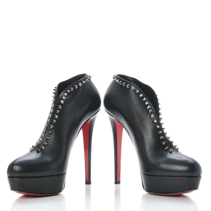 Christian Louboutin Calfskin Studded Miss Fast Plato 140 Platform Booties 39 Black 5 of 23