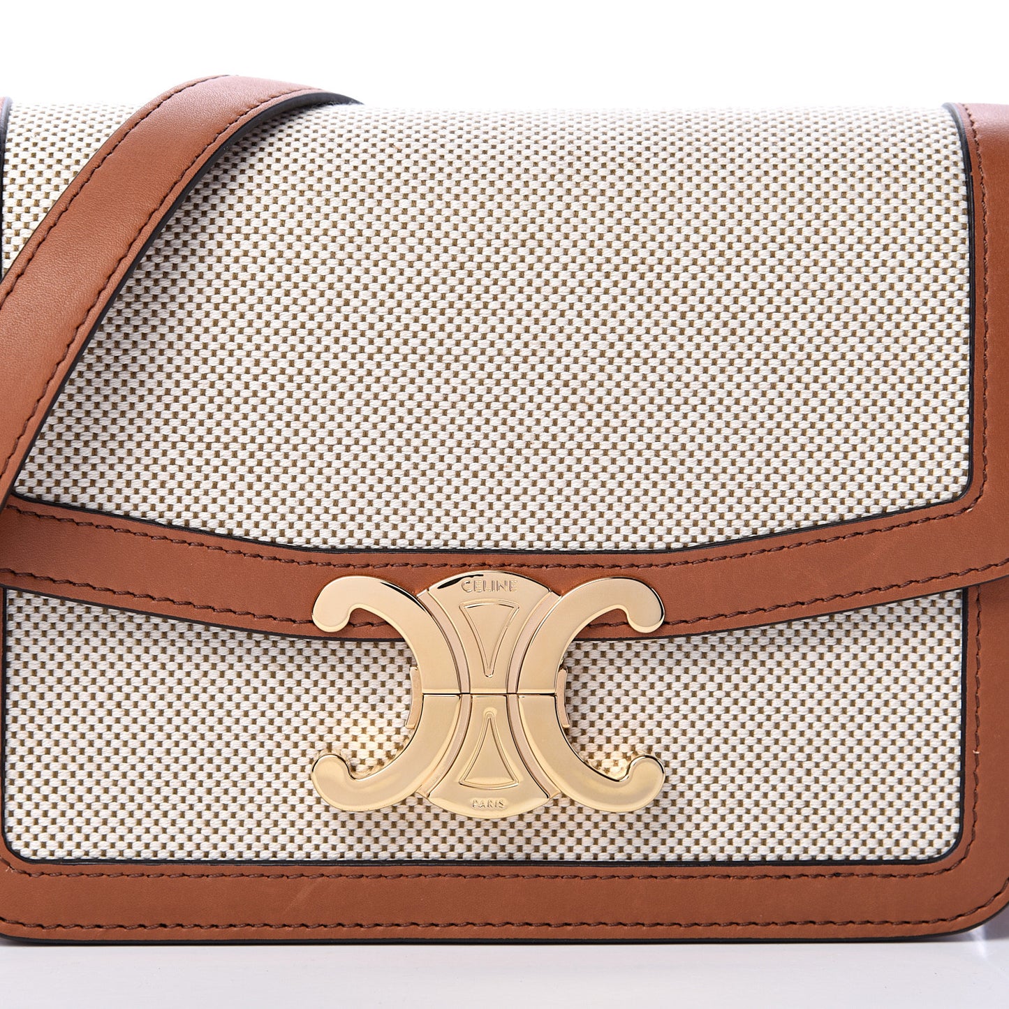 Textile Natural Calfskin Teen Triomphe White Tan