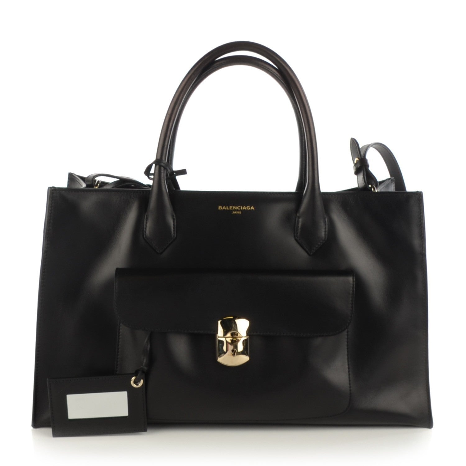 Balenciaga Calfskin Padlock Work S Black 1 of 7