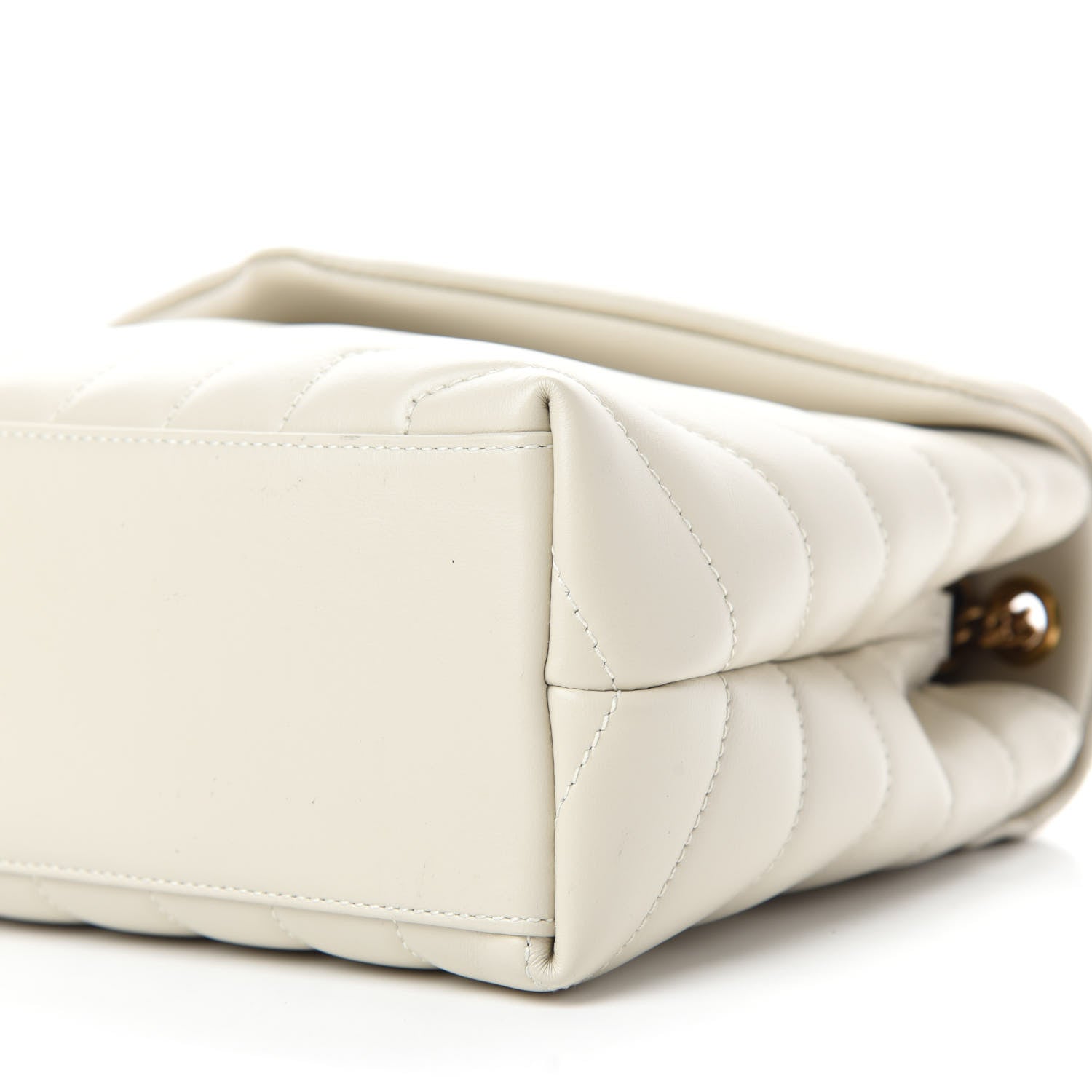 Saint Laurent Calfskin Y Quilted Monogram Small Loulou Chain Satchel Crema Soft 7 of 12