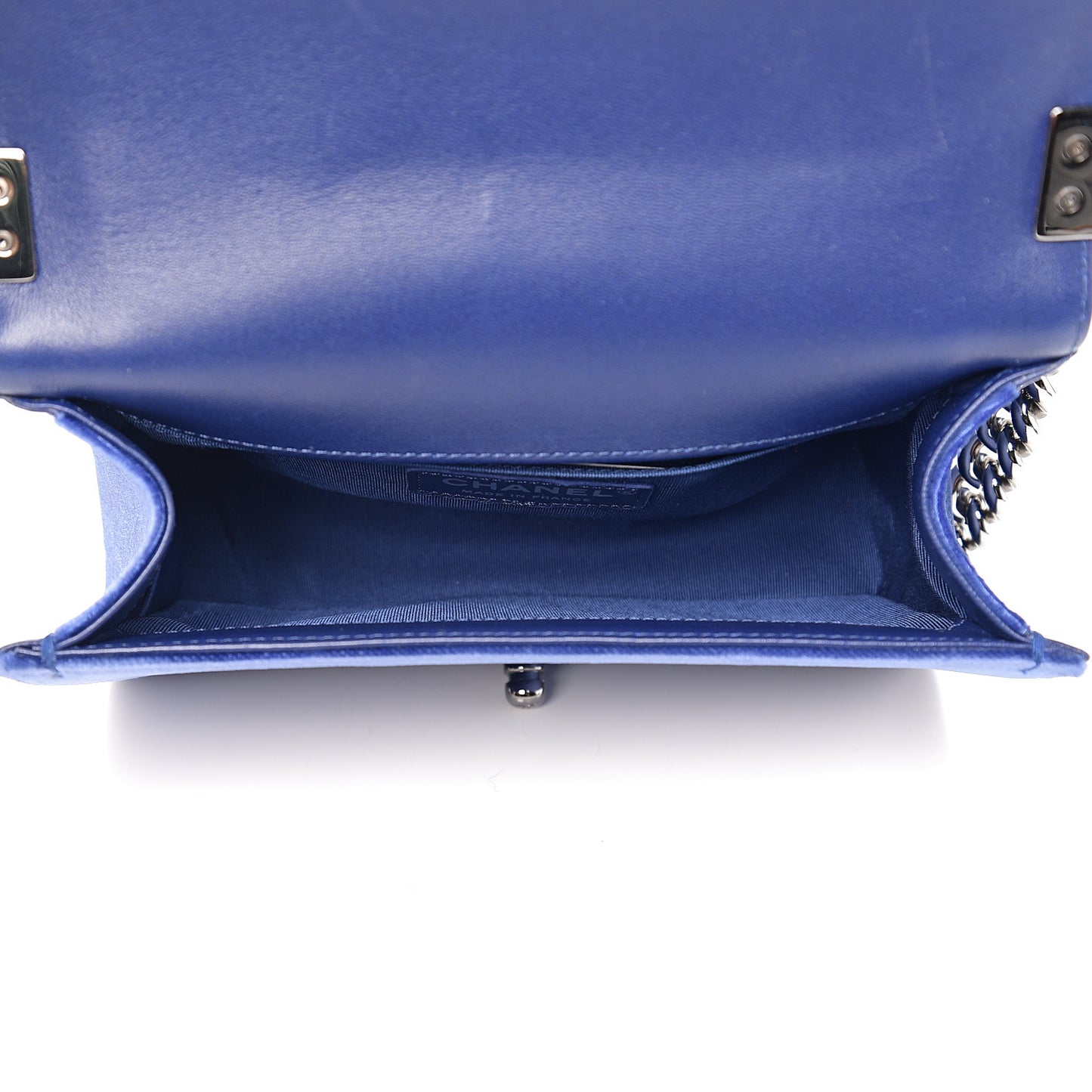 Velvet Quilted Small Boy Flap Blue