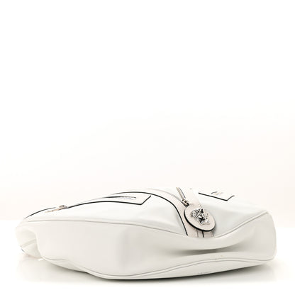Versace Calfskin Medium Repeat Zip Hobo Optical White 4 of 9