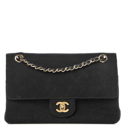 Chanel Jersey Quilted Medium Double Flap Black 1 of 27