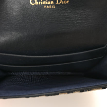 Christian Dior Oblique Saddle Card Holder Blue 5 of 8
