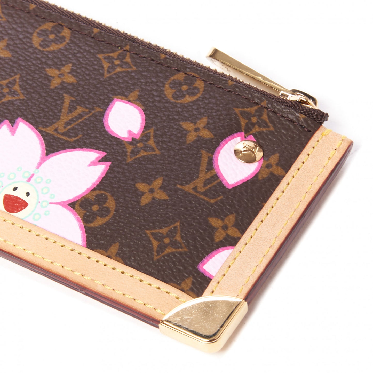 Monogram Cherry Blossom Key Pouch Brown