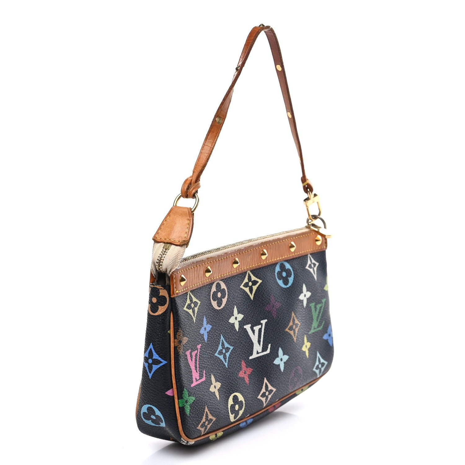 Louis Vuitton Monogram Multicolor Pochette Accessories Black 3 of 10