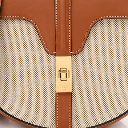 Celine Textile Natural Calfskin Medium Besace 16 Tan 8 of 10