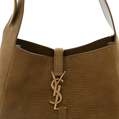 Saint Laurent Suede Lizard Embossed Small Le 5 A 7 Soft Hobo Dark Pistachio 8 of 10