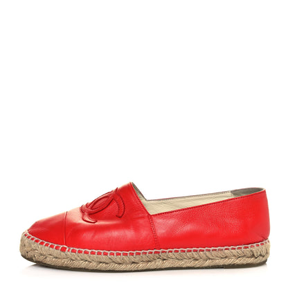 Chanel Lambskin CC Espadrilles 40 Red 1 of 9