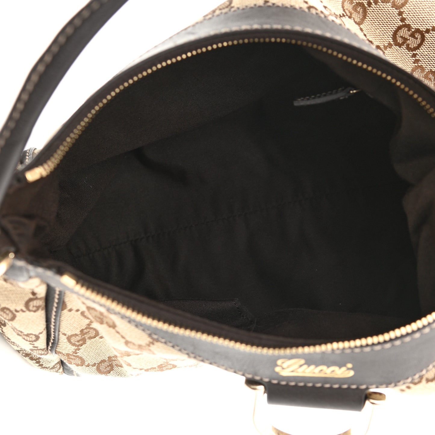 Monogram Medium D Gold Ring Hobo Dark Brown