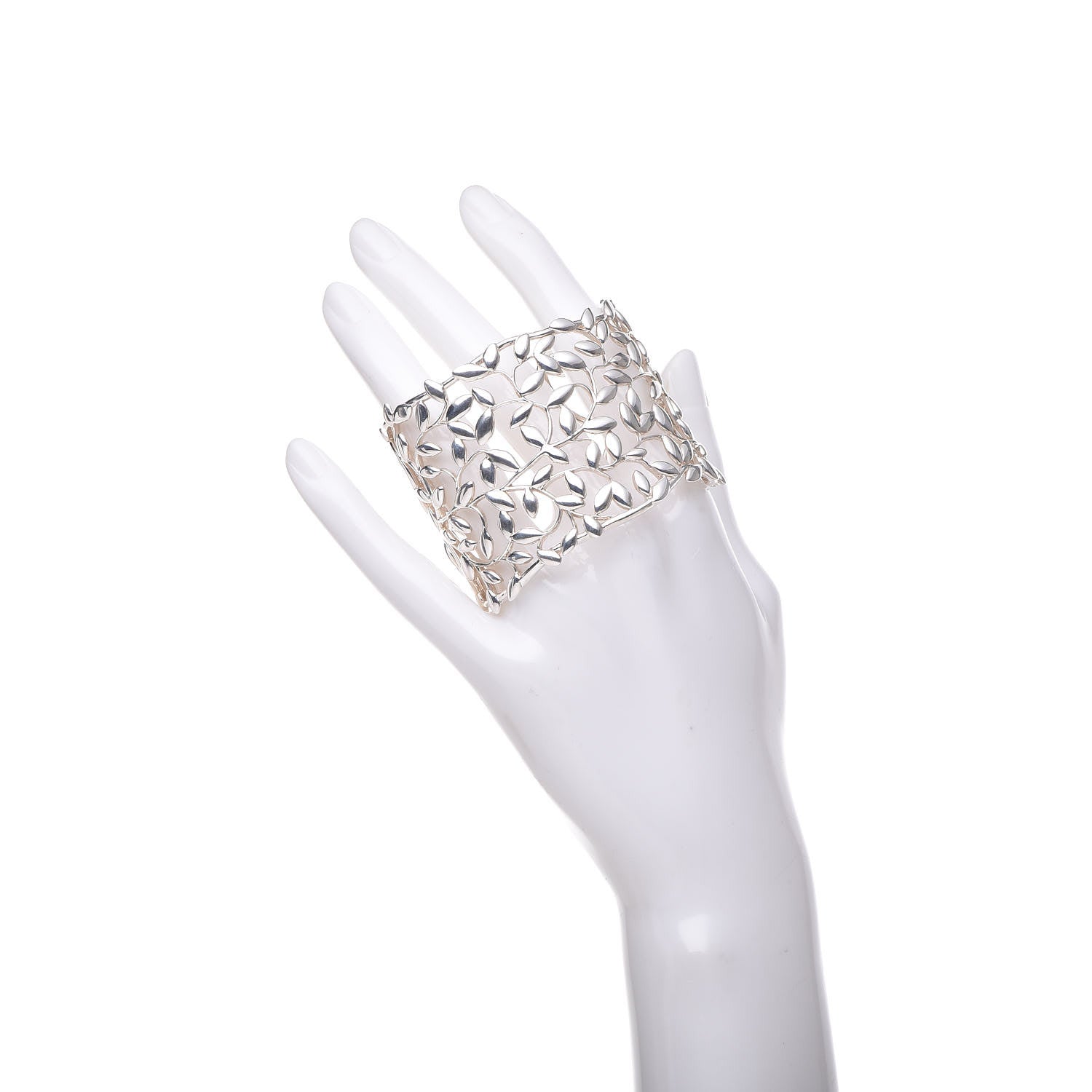 Tiffany Sterling Silver Wide Paloma Picasso Olive Leaf Cuff Bracelet 2 of 5