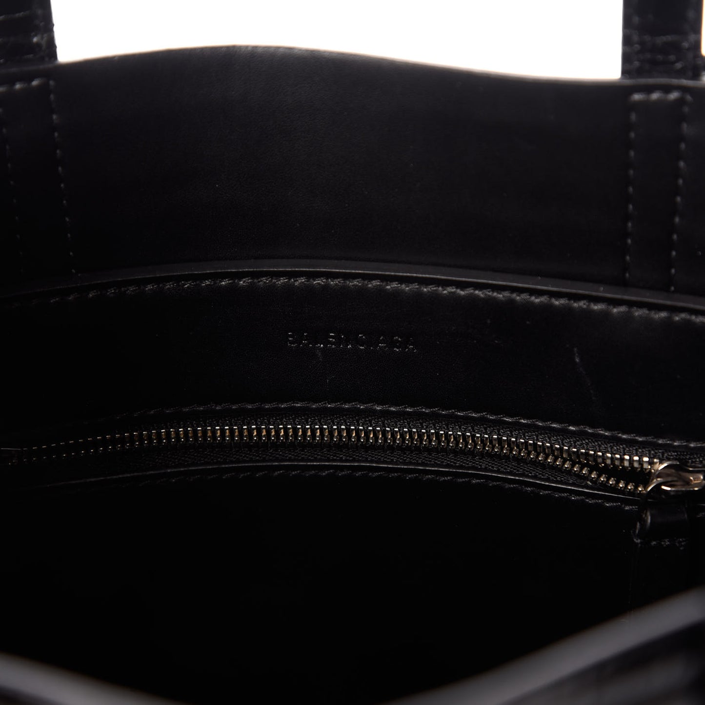 Crocodile Embossed Calfskin Small Everyday Tote Black