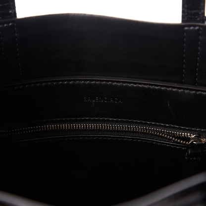 Balenciaga Crocodile Embossed Calfskin Small Everyday Tote Black 6 of 9