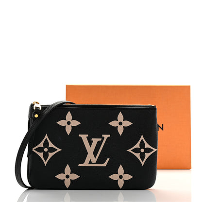 Louis Vuitton Empreinte Monogram Giant Double Zip Pochette Black Cream 11 of 11