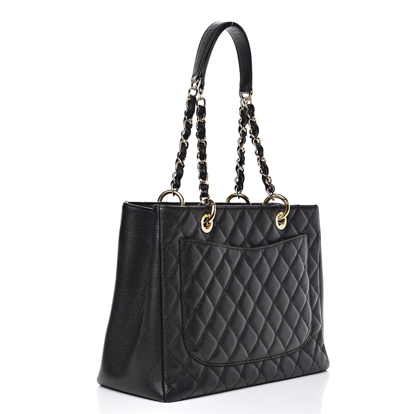 Caviar Quilted Grand Shopping Tote GST Black