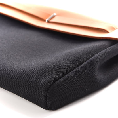 Hermes Toile Vache Calfskin Herbag Clutch Natural Black 5 of 10