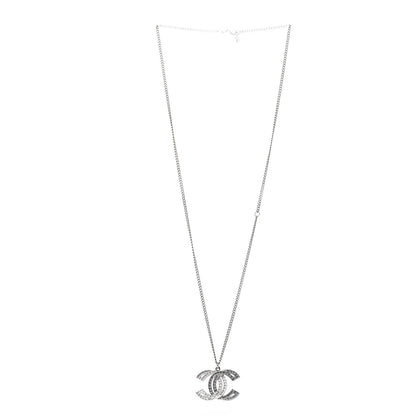 Chanel Baguette Crystal Large CC Necklace Silver 2 of 5