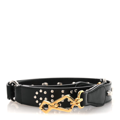 Gucci Calfskin Studded Logo Shoulder Strap Black 1 of 3