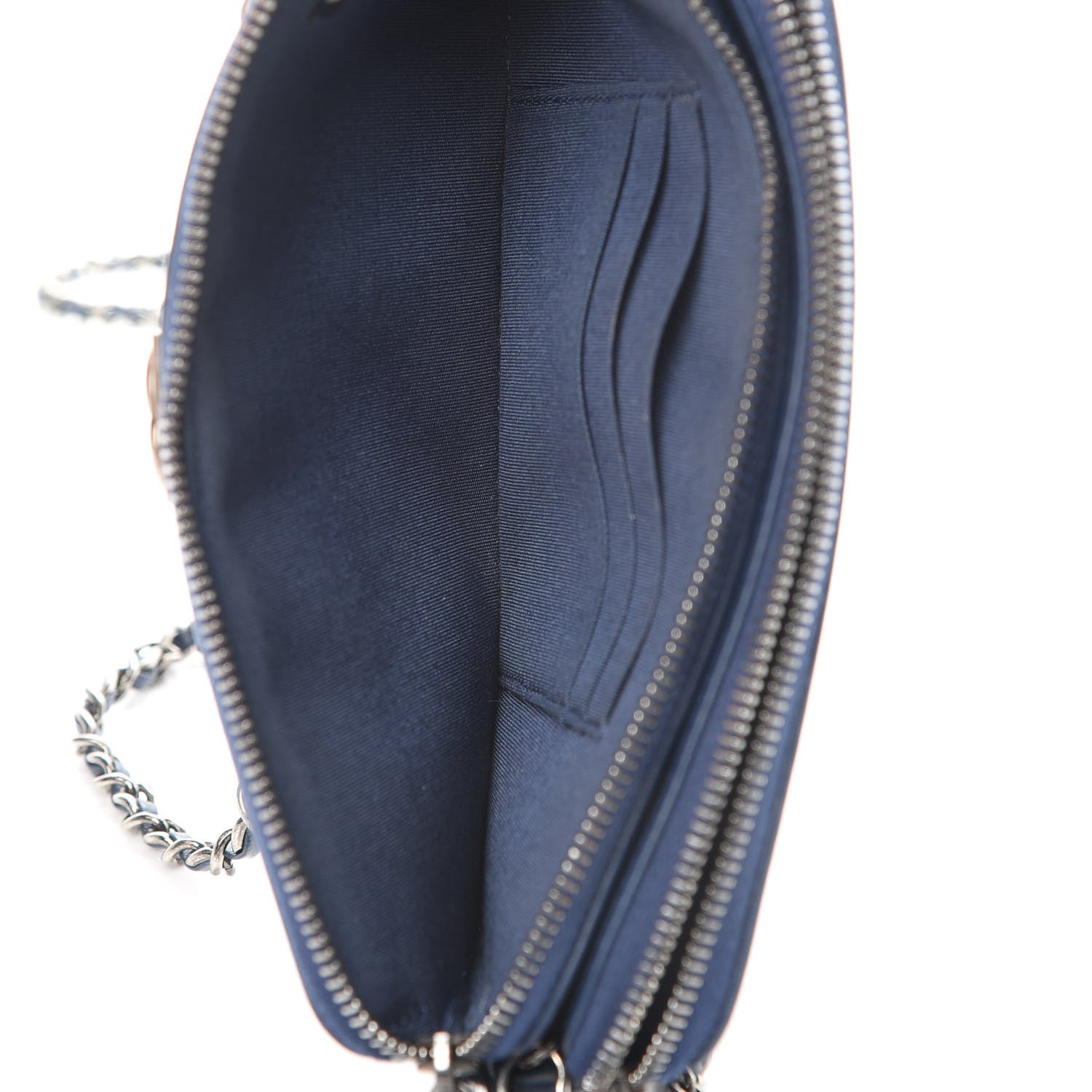Chanel Calfskin Quilted Small Boy Clutch With Chain Navy 7 of 14