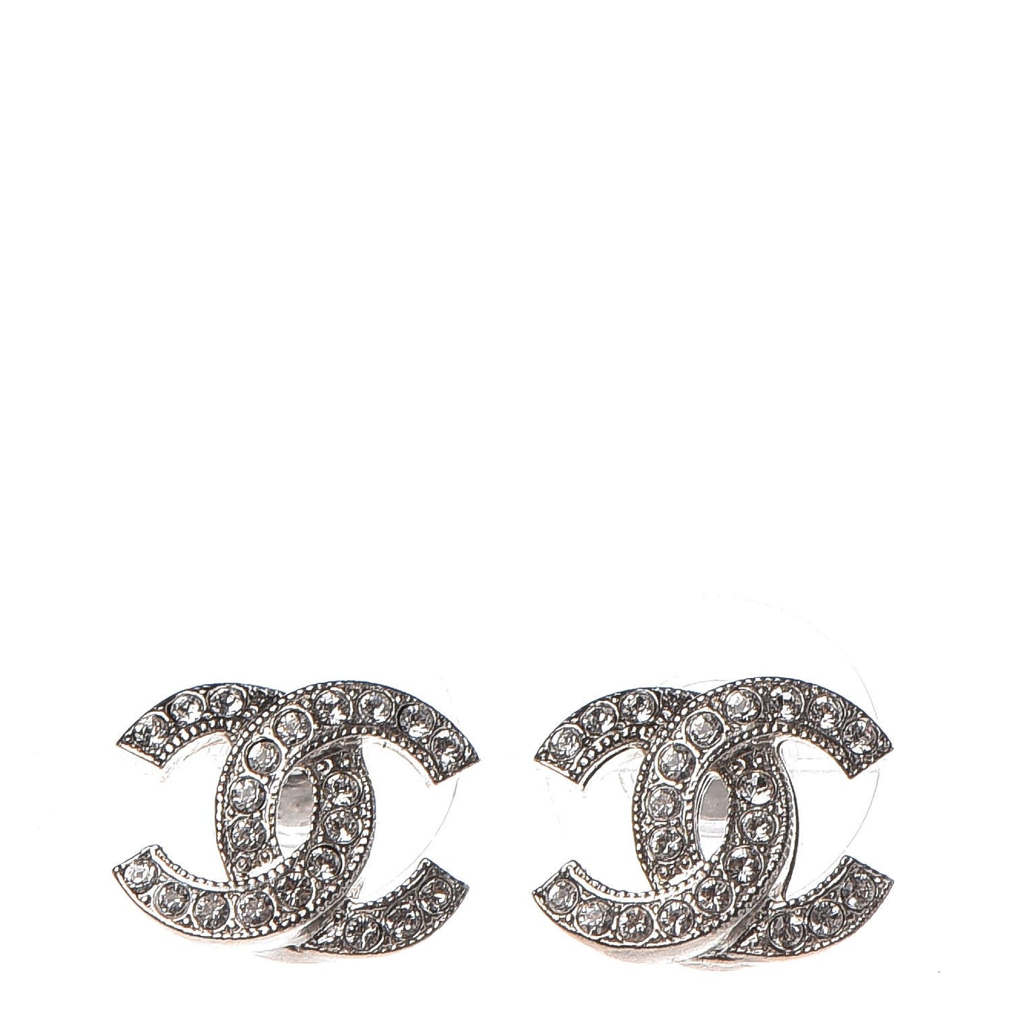 Crystal CC Earrings Silver